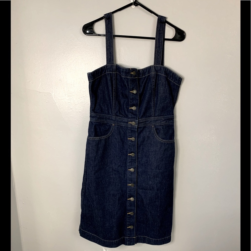 Levi’s Orange Tab Button Down Overall Jean Dress